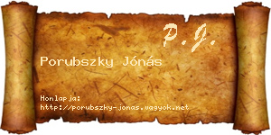Porubszky Jónás névjegykártya